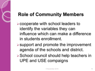 Role Of Stakeholders In Getting All Children Enrolled