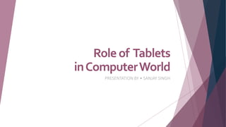 Roleof Tablets
inComputerWorld
PRESENTATION BY • SANJAY SINGH
 