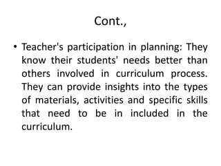 Role of teacher in curriculum development | PPTX