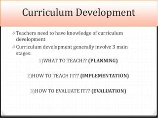 Role of teacher in curriculum development | PPTX