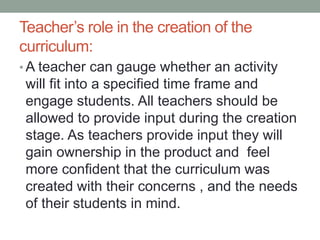 Role Of Teacher In Curriculum Implementation