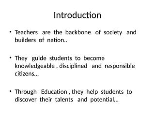ROLE OF TEACHERS IN STUDENTS LIFE - | PPTX