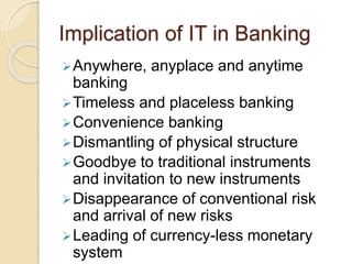 Role of technology in banking | PPTX