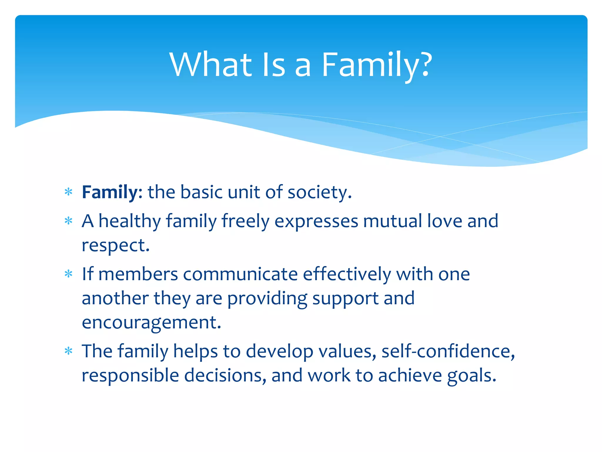Role of the family | PPTX