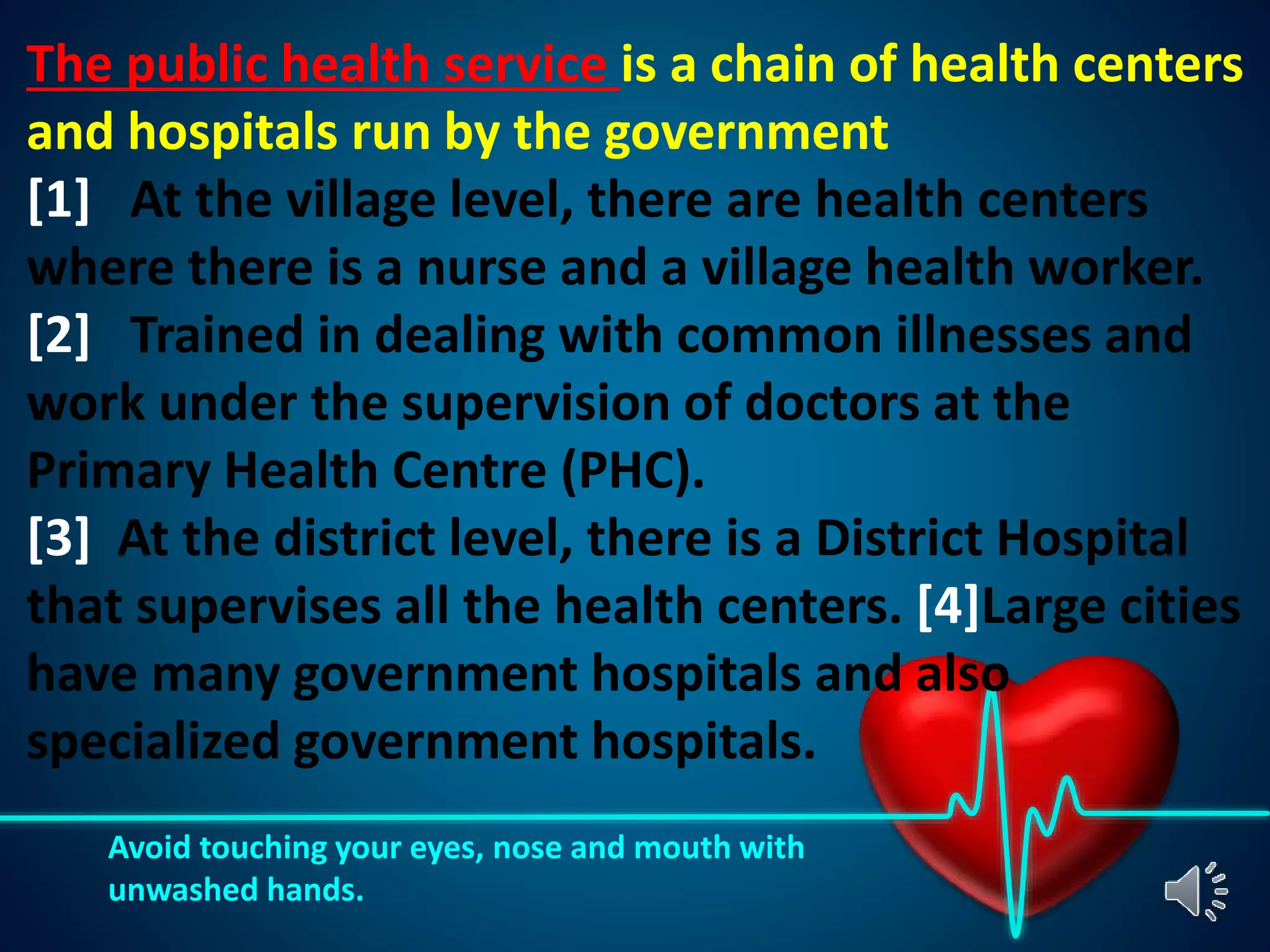 Role of the govt. in health class 7th civics | PPTX
