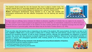 Role of the teachers and effects of education on cultural development ...