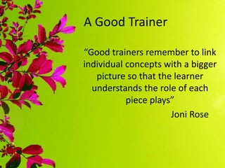 Role of Trainers and Factors affecting Training Effectiveness | PPTX
