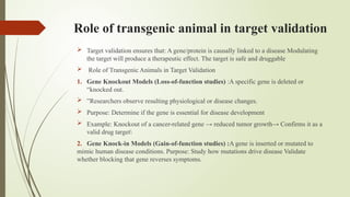 Role of Transgenic Animals in Target Validation, Combinatorial ...