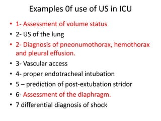 Role of ultrasound in ICU | PDF