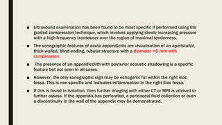 Appendix Transducer Role of ultrasound in right iliac fossa pain | PPTX