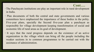 Role of village instituation in rural development | PPTX