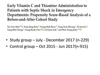 Role of vitamin c and thiamine in sepsis | PPTX