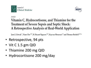Role of vitamin c and thiamine in sepsis | PPTX