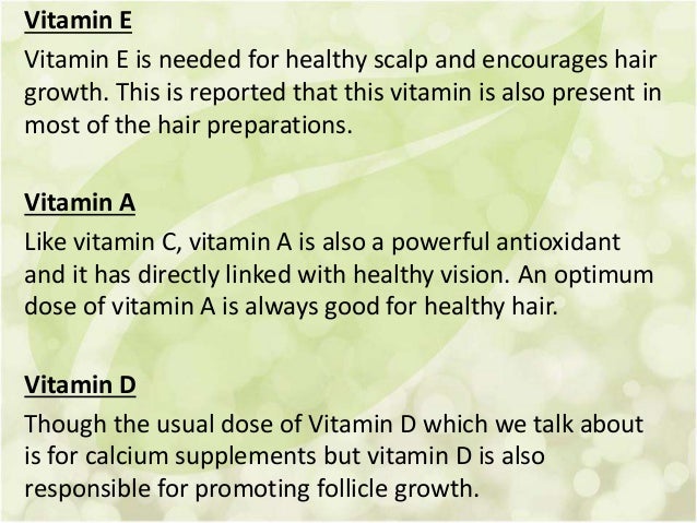 Role Of Vitamins In Hair Care