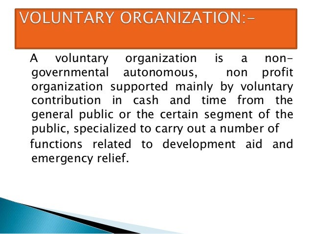 Role of voluntary health organization and international