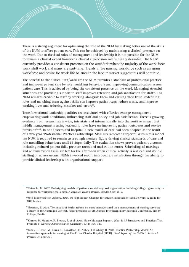 nurse manager or nurse administrator job description
