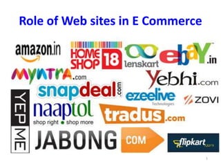 Role of Web sites in E Commerce
1
 