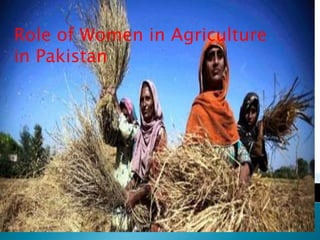 Role of Women in Agriculture
in Pakistan
 