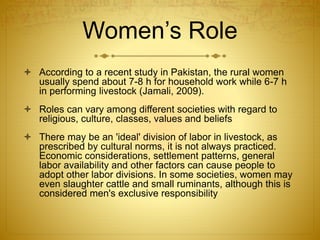 Role of women in livestock management, their constraints and training ...
