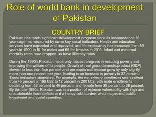 Role of world bank in pakistan | PPT