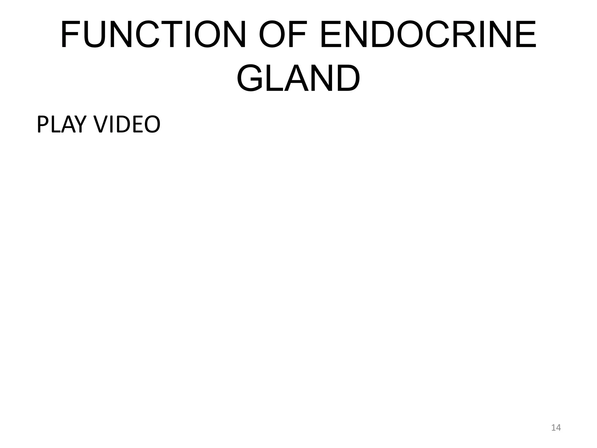 FUNCTION OF ENDOCRINE
GLAND
PLAY VIDEO
14
 