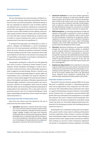 Role of youth in rural development | PDF