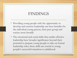 Role of youth leadership by emon | PPT