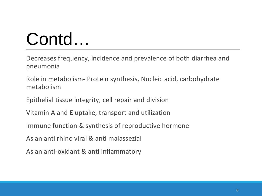 Role of Zinc in Diarrhea