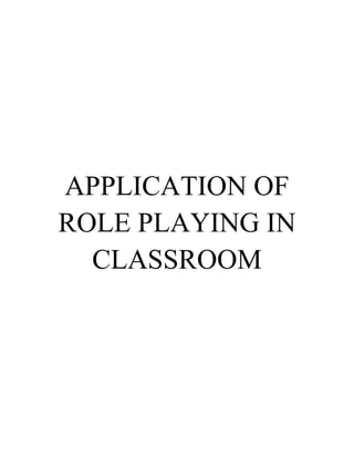 Role playing report | DOCX
