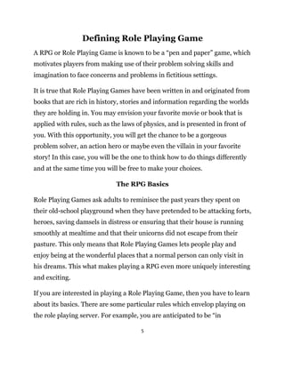 Role playing games | PDF