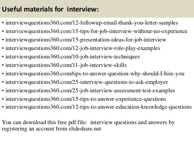 Role play interview tips
