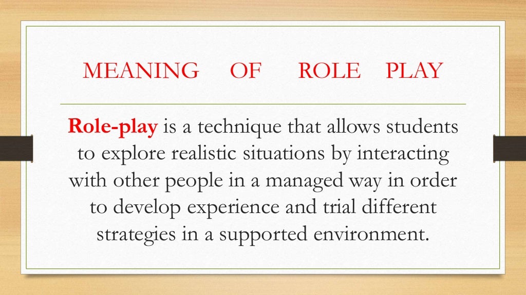 Role play model of teaching