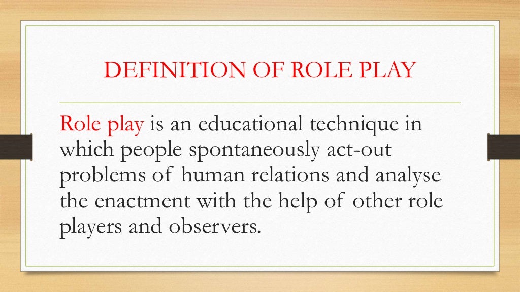 Role play model of teaching