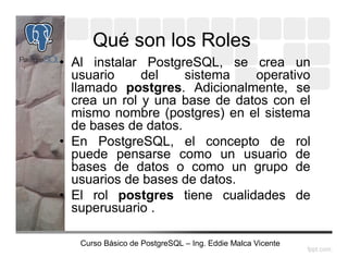 Administración de Roles en PostgreSQL | PDF