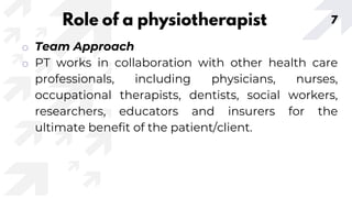 Roles and Characteristics of Physiotherapists | PPTX