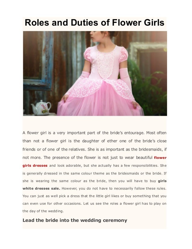 Roles and Duties of Flower Girls