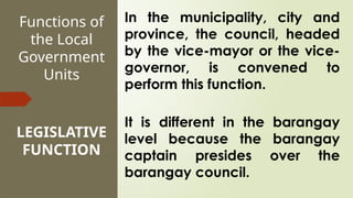 The Roles and Functions of the Local Government | PPTX