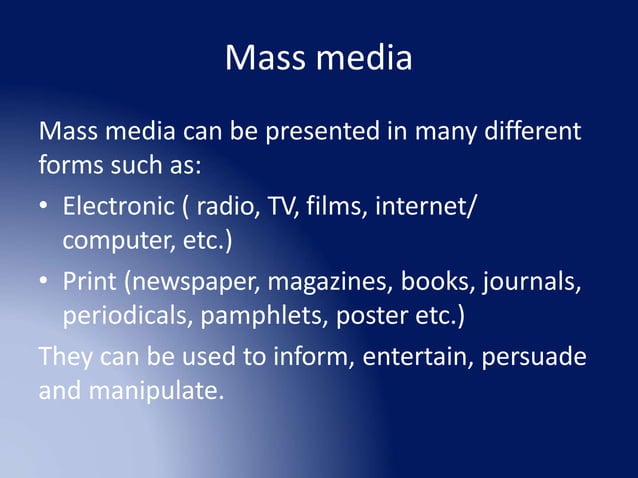 Roles and Functions of Mass Media Cape 2024 | PPT