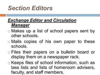 Circulation Editor Roles and functions of the publication staff | PPTX
