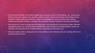 Roles and general functions of community health nurse | PDF