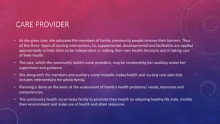 Roles and general functions of community health nurse | PDF