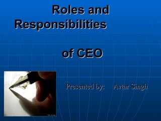 Roles And Responsibilities Of Ceo