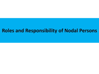 Roles and Responsibility of Nodal Persons
 