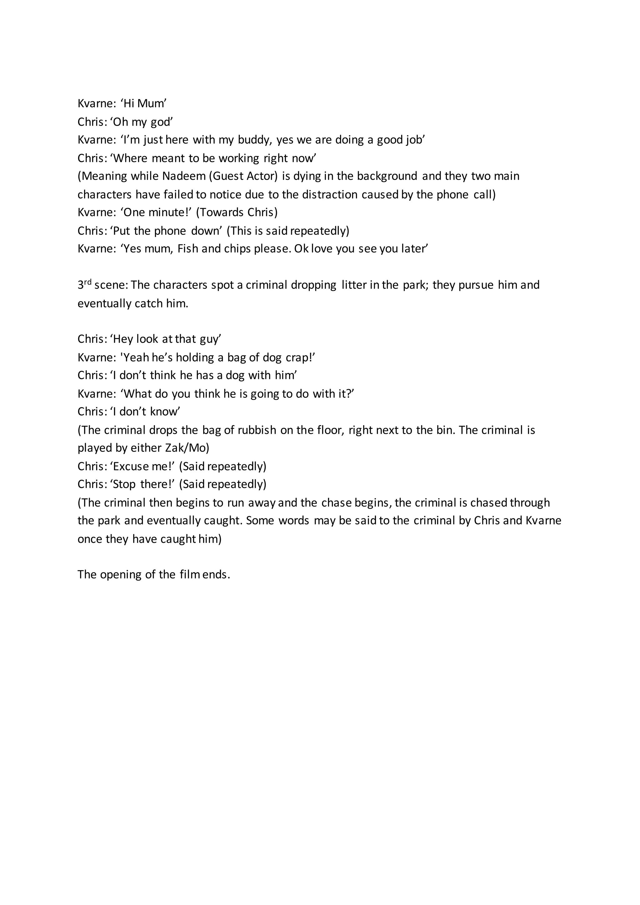 Roles & Script Final Film | DOCX