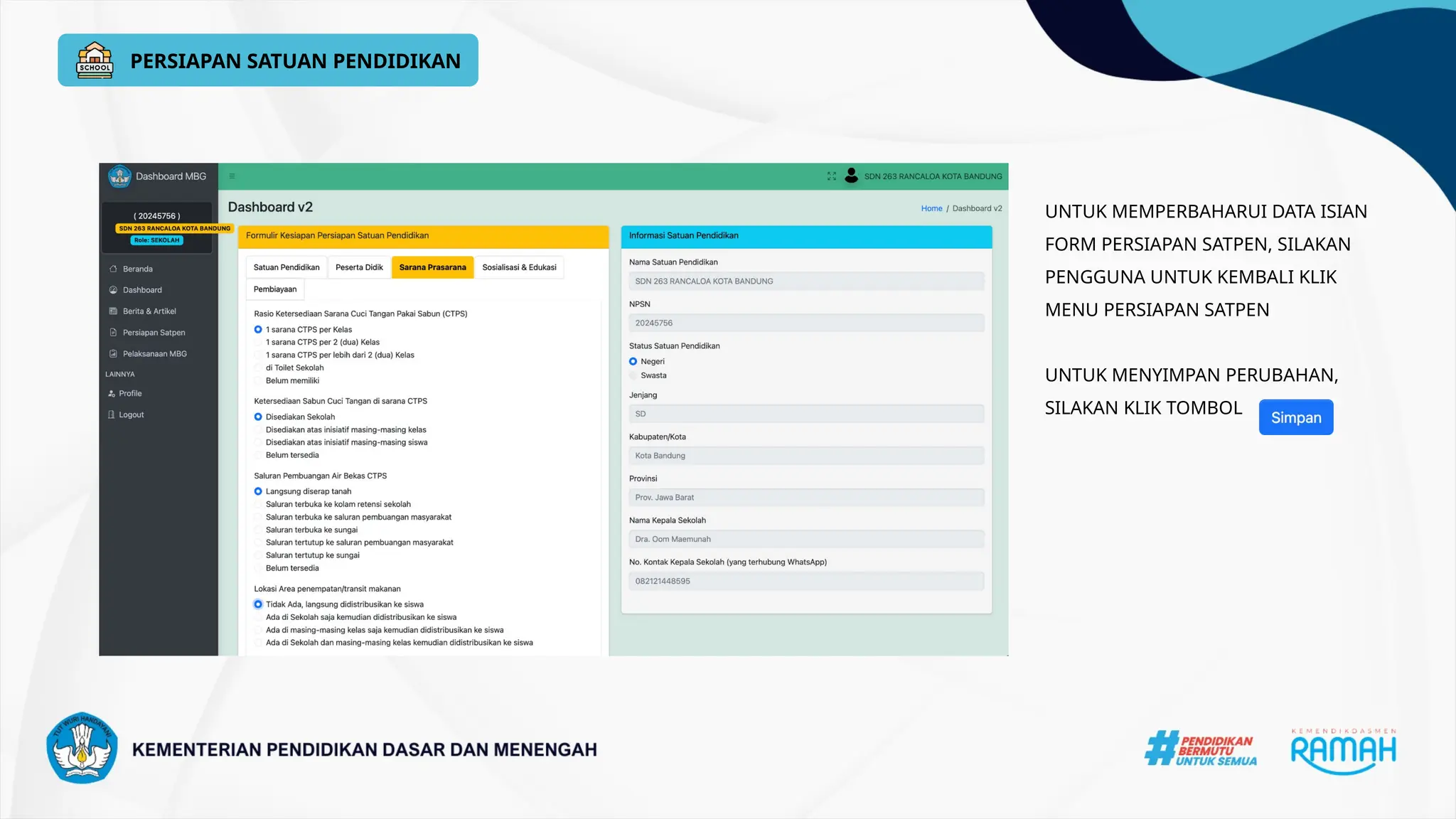 (Role_ Satuan Pendidikan) Panduan Dashboard MBG Kemendikdasmen.pptx