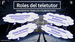 Roles del teletutor
MEDIADOR DE TRABAJOS COLABORATIVOS
Roberto Pacheco Plaza
 
