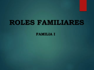 ROLES FAMILIARES
FAMILIA I
 