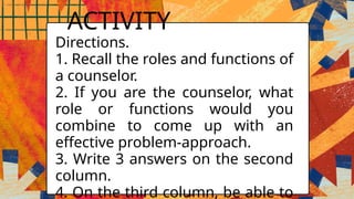 ROLES & FUNCTIONS OF COUNSELING DIASS.pptx