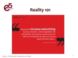 Source: The Economist, Advertising on the Edge   21
 