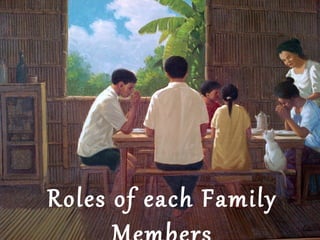 Roles of each Family
 